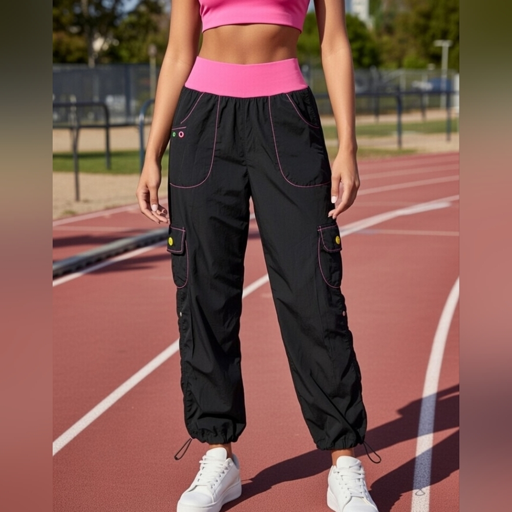 ZUMBA Cargo Pants with Pink Accents Size L